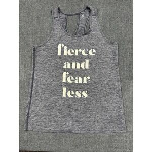 Champion C9 Womens Fierce and Fearless Graphic Tank Top Gray Space Dye Medium